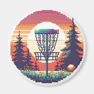 Pixel Art Disc Golf Course Magnet