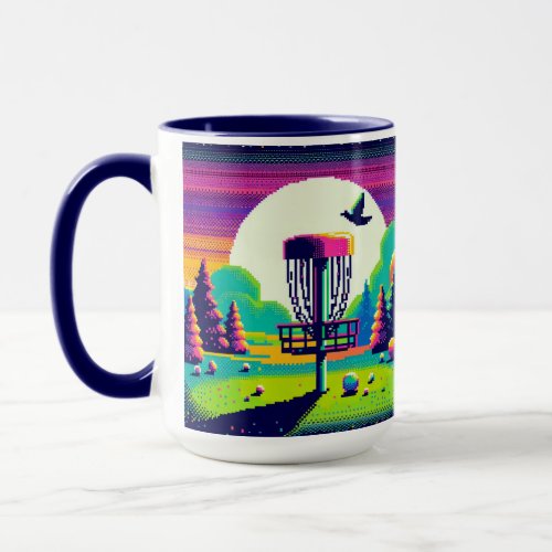 Pixel Art Disc Golf Course Mug