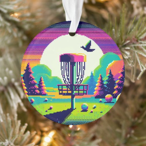 Pixel Art Disc Golf Course Ornament