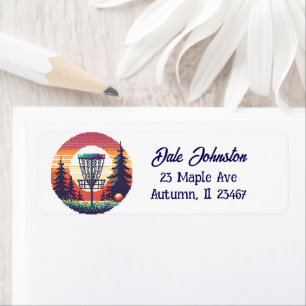 Pixel Art Disc Golf Personalized Label