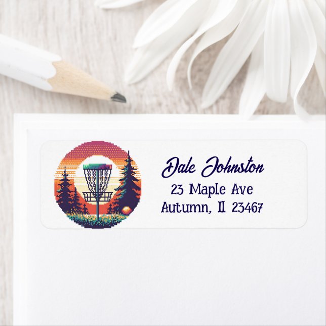 Pixel Art Disc Golf Personalized Label (Insitu)
