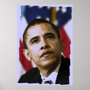 Pixel art (dots), Barack Obama Poster