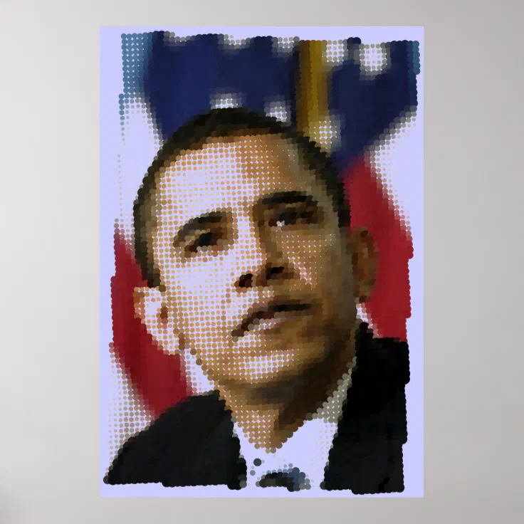 Pixel art (dots), Barack Obama Poster | Zazzle