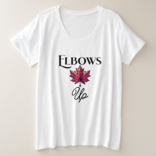 Pixel Art Elbows Up   Canada Support & Ally  Plus Size T-Shirt