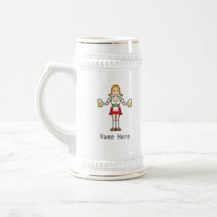 Pixel Art Female Oktoberfest Beer Stein