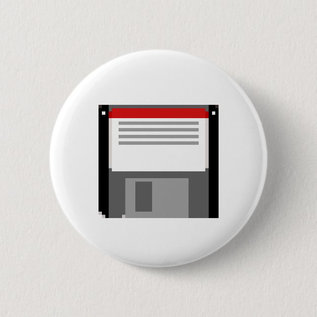Pixel art floppy disk button (Front)