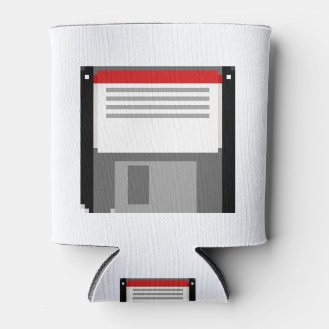 Pixel art floppy disk can cooler (Front)