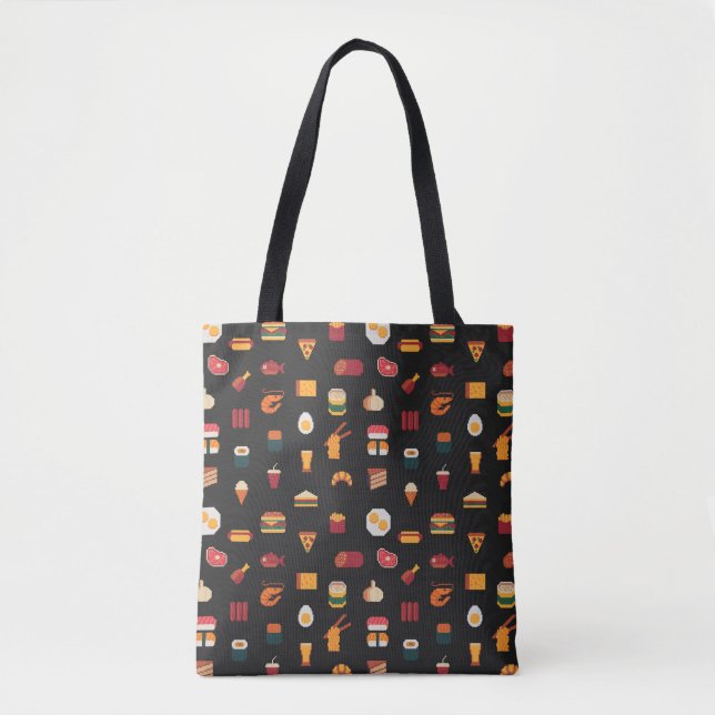 Pixel art food, seamless texture. tote bag (Front)