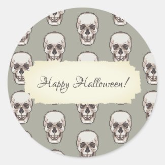 Pixel Art Gothic Spooky Skull Pattern