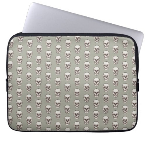 Pixel Art Gothic Spooky Skull Pattern Laptop Sleeve