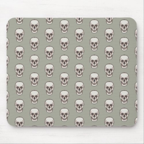 Pixel Art Gothic Spooky Skull Pattern Mouse Pad