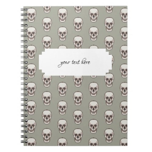 Pixel Art Gothic Spooky Skull Pattern Notebook