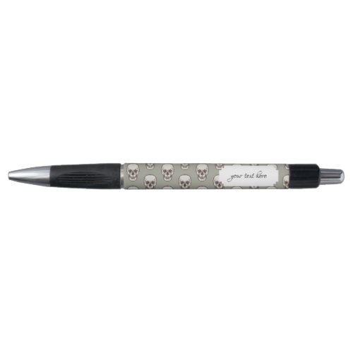 Pixel Art Gothic Spooky Skull Pattern Pen