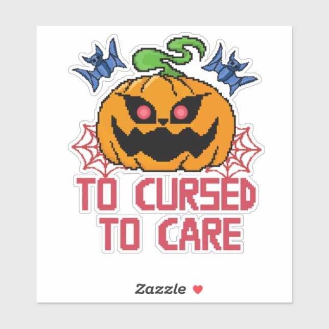 Pixel Art Halloween Pumpkins, Skulls & Bats Sticker (Sheet)