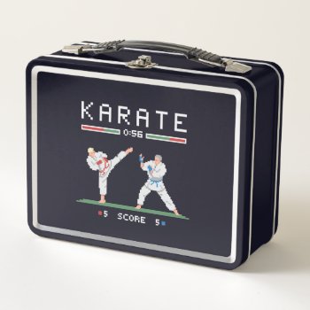 Pixel Art Karate Metal Lunch Box by LVMENES at Zazzle
