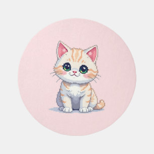 Pixel art kitten rug