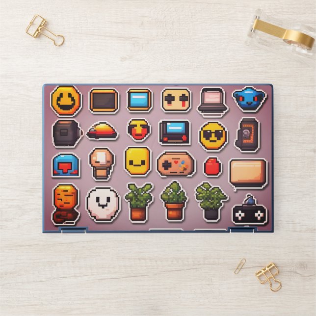 Pixel Art Laptop Skin: Retro Chic! HP Laptop Skin (Desk)