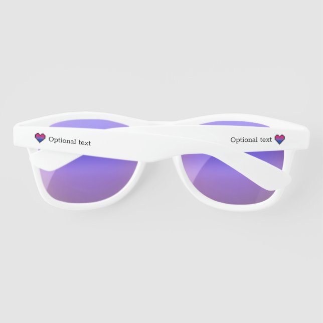 Pixel art LGBT BI rainbow Sunglasses (Back)