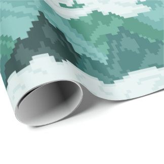 Pixel Art Mountain Landscape Pattern Wrapping Paper