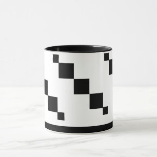 Pixel Art Mug – Black & White Minimalist Style