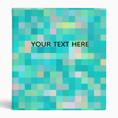 Pixel Art Multicolor Pattern 3 Ring Binder