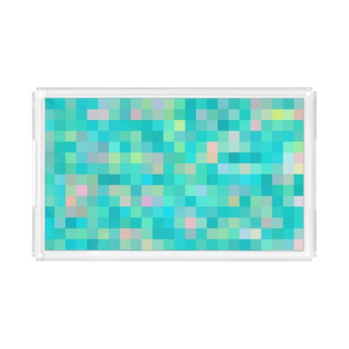 Pixel Art Multicolor Pattern Acrylic Tray