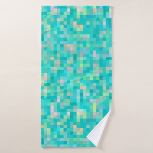 Pixel Art Multicolor Pattern Bath Towel