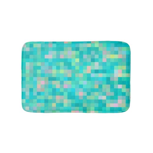 Pixel Art Multicolor Pattern Bathroom Mat