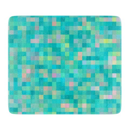 Pixel Art Multicolor Pattern Cutting Board