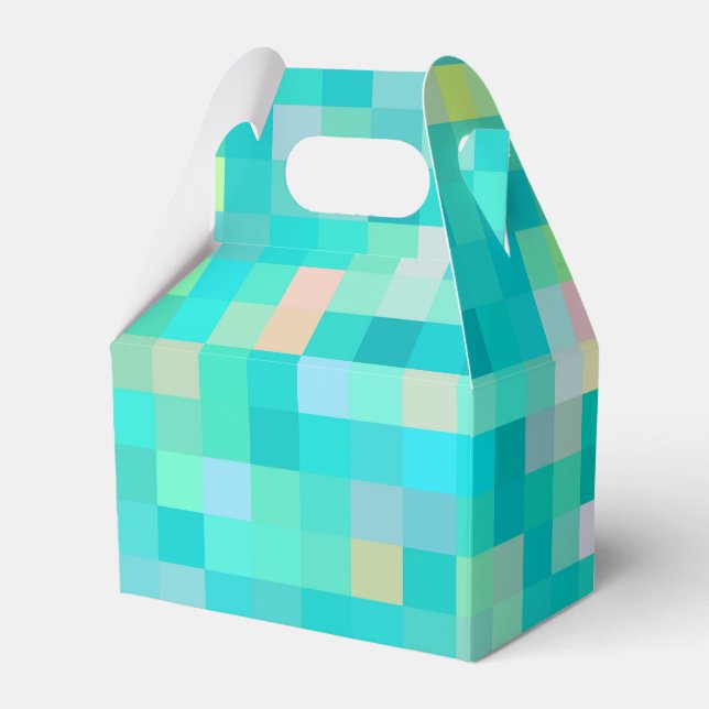 Pixel Art Multicolor Pattern Favor Boxes (Front Side)