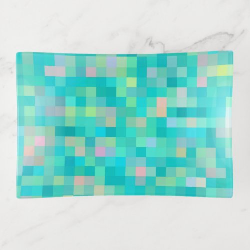 Pixel Art Multicolored Pattern Trinket Tray