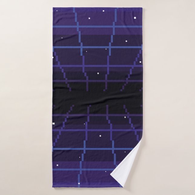 pixel art of 80s Retro sci-Fi background. Pixel ar Bath Towel (Bath Towel)