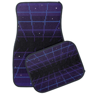 pixel art of 80s Retro sci-Fi background. Pixel ar Car Floor Mat