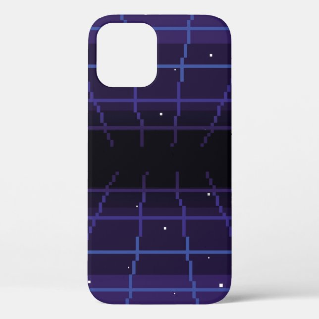pixel art of 80s Retro sci-Fi background. Pixel ar Case-Mate iPhone Case (Back)