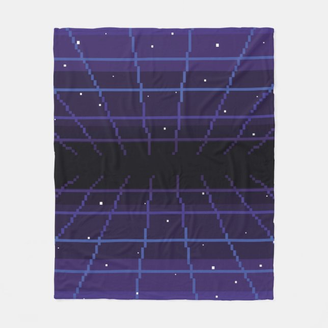pixel art of 80s Retro sci-Fi background. Pixel ar Fleece Blanket (Front)
