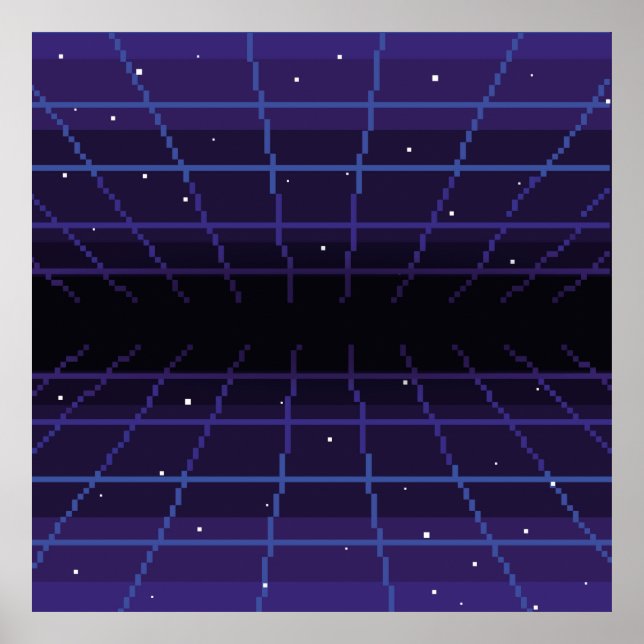 pixel art of 80s Retro sci-Fi background. Pixel ar Poster (Front)