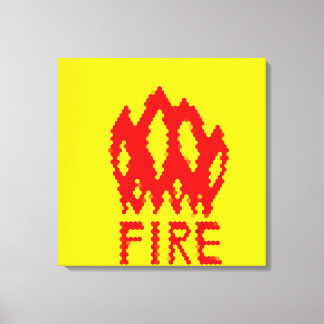 PIXEL ART  on flames on canvas print