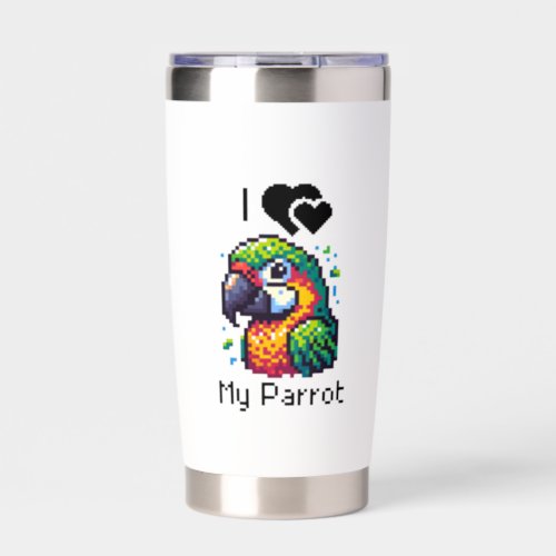 Pixel Art Parrot Personalized Insulated Tumbler