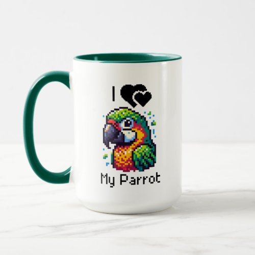 Pixel Art Parrot Personalized Mug