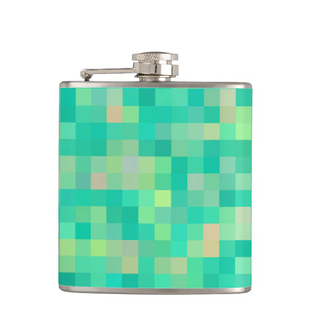 Pixel Art Pattern Hip Flask | Zazzle