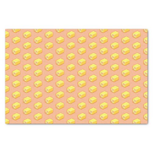 Pixel Art Pink  Yellow Battenberg Cake Pattern Tissue Paper
