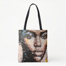 Pixel art portrait  fierce woman with silent gaze
