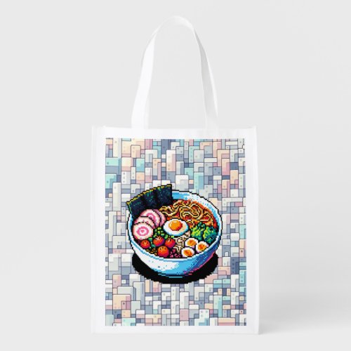 Pixel Art Ramen Noodles  Grocery Bag