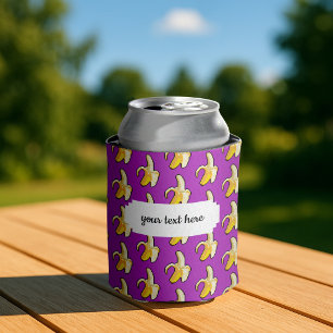 Pixel Art Ready To Eat Yellow Banana Pattern Can Cooler