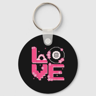 Pixel Art Retro 60s 70s Style Hippie Outfit Love B Keychain