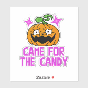 Pixel Art Scary Pumpkin & Eyeball Horror Sticker