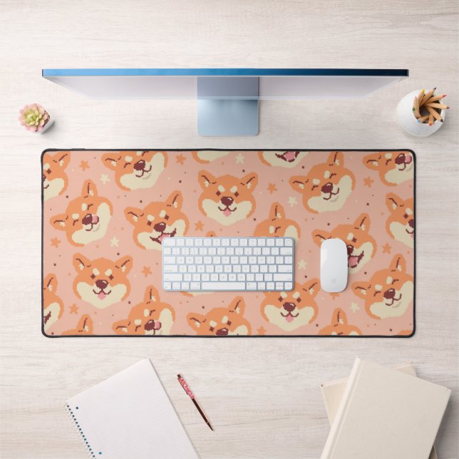 Pixel Art Shiba Inu Desk Mat (Office 1)