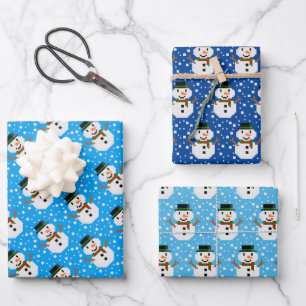 Pixel Art SNOWMAN Wrapping Paper Sheets