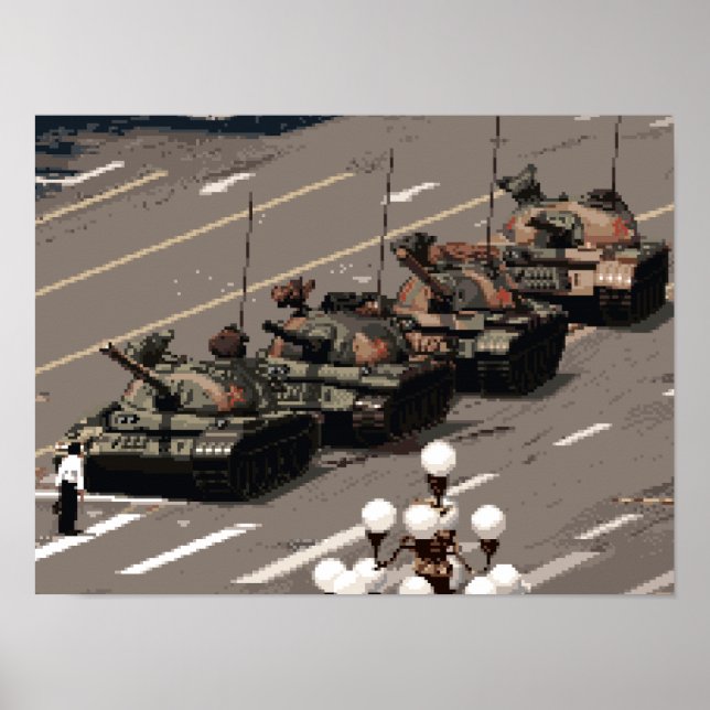 Pixel Art Tank Man (History in Pixels) Poster (Front)