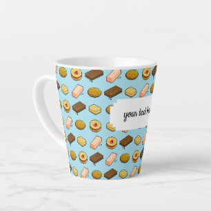Pixel Art Tasty Cookie Biscuit Pattern Latte Mug